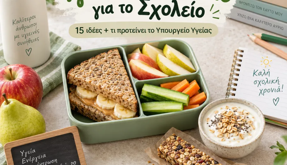 Υγιεινό Κολατσιό για το Σχολείο: 15 Εύκολες Ιδέες
