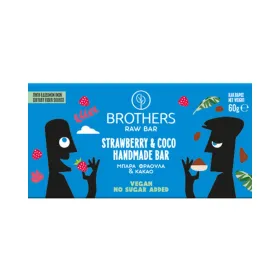 Brothers Healthy Food Μπάρα Raw  Φράουλα και Κακάο 60gr