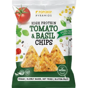 Chips Πρωτεΐνης με Τομάτα και Βασιλικό 60gr Popcrop
