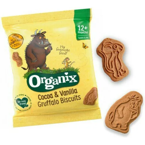 Organix Gruffalo Biscuits με Γεύση Σοκολάτα Χωρίς Ζάχαρη 60gr για 12+ μηνών (5x20g) 100g