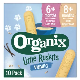 Organix Βιολογικά Μπισκότα Oδοντοφυΐας Βανίλια +6m (10x6γρ)