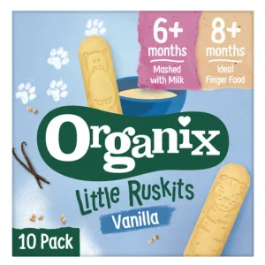 Organix Βιολογικά Μπισκότα Oδοντοφυΐας Βανίλια +6m (10x6γρ)
