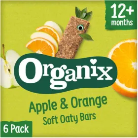 Organix Βιολογικες Παιδικές Μπάρες Βρώμης Μήλο και Πορτοκάλι +12m (6x23γρ)  138gr
