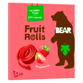 Fruit Rolls Bear Φράουλα Χωρίς Ζάχαρη 5x20gr