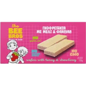The Bee Bros Γκοφρέτες με Μέλι - Φράουλα Χωρίς Προσθήκη Ζάχαρης 135g