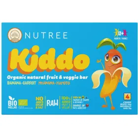 Nutree Veggie Bar Μπανάνα και Καρότο Χωρίς Ζάχαρη 120gr για 12+ μηνών 4τμχ