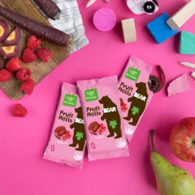 Bear Fruit Rolls Σμέουρο Χωρίς Ζάχαρη 5x20g