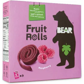 Bear Fruit Rolls Σμέουρο Χωρίς Ζάχαρη 5x20g