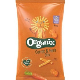 Organix Stix με Γεύση Καρότο &amp;amp; Βότανα Χωρίς Ζάχαρη 60gr για 10+ μηνών (4x15γρ)