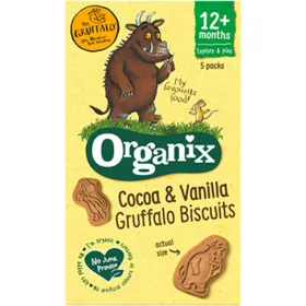 Organix Gruffalo Biscuits με Γεύση Σοκολάτα Χωρίς Ζάχαρη 60gr για 12+ μηνών (5x20g) 100g