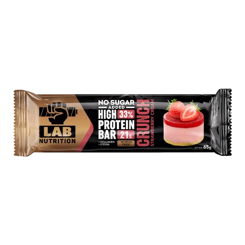 Μπάρα Πρωτεΐνης Lab Nutrition Strawberry Cream με 33% Πρωτεΐνη 65gr
