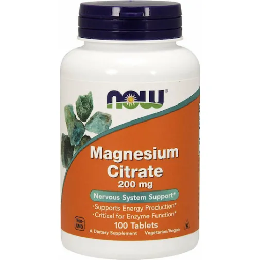 Now Foods Magnesium Citrate 200mg 100 ταμπλέτες