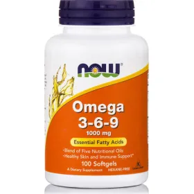 NOW FOODS Οmega 3-6-9 1000mg 100 Μαλακές Κάψουλες