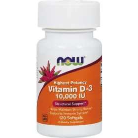 Now Foods Vitamin D3 10.000 IU 120 Softgels