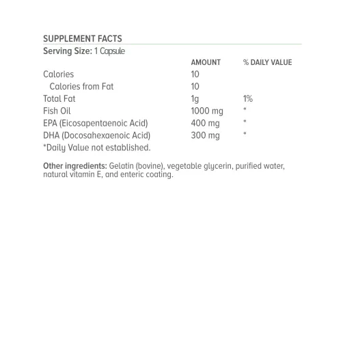 Natural Vitamins Omega 3 Fish Oil Mega EPA DHA Χωρίς Επίγευση Ψαριού 30 softgel