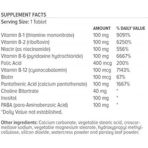 Natural Vitamins B-100 Complex 100mg 30 ταμπλέτες
