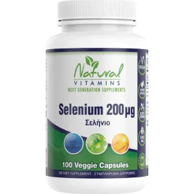 Natural Vitamins Selenium 200mg 100 φυτικές κάψουλες