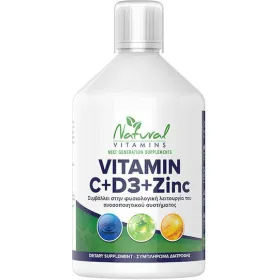 Natural Vitamins Vitamin C + D3 + Zinc Γεύση  Πορτοκαλί 500ml