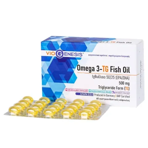 Viogenesis Omega 3-TG Fish Oil 500 mg 60 γαστροανθεκτικές κάψουλες