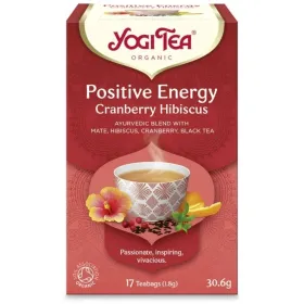 Yogi Tea Positive Energy Cranberry Hibiscus Βιολογικό Μείγμα Βοτάνων 17 Φακελάκια