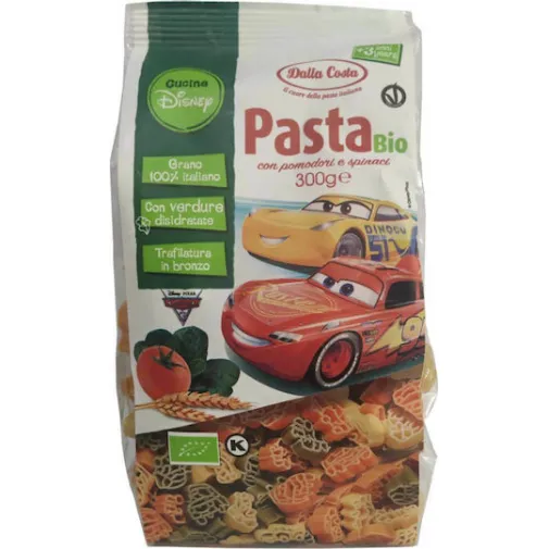 Βιολογικά Παιδικά Ζυμαρικά Disney Cars Τρίχρωμα 300g Όλα Bio