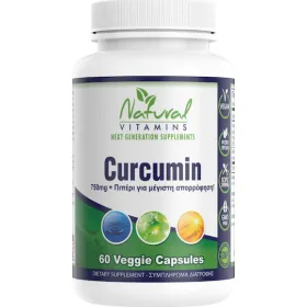 Natural Vitamins Curcumin 750mg with Bioperine 60 Κάψουλες