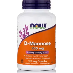 Now D-Mannose 500mg, 120 φυτικές κάψουλες