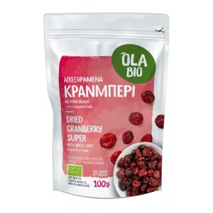 Βιολογικά Κράνμπερυ Χωρίς Ζάχαρη 100gr Όλα Bio