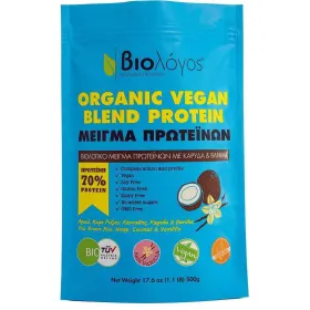Βιολόγος Organic Vegan Blend Protein 72% Χωρίς Γλουτένη και Λακτόζη 500gr