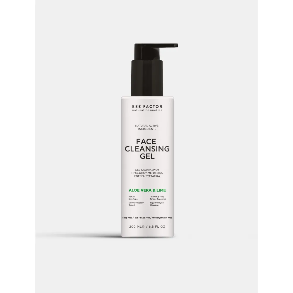 Φυσικό Gel Καθαρισμού Προσώπου και Ματιών Aloe Vera και Lime 200ml Bee Factor