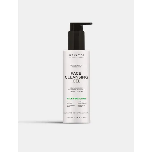 Φυσικό Gel Καθαρισμού Προσώπου και Ματιών Aloe Vera και Lime 200ml Bee Factor