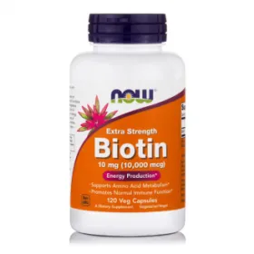 Biotin Βιταμίνη για τα Μαλλιά, τo Δέρμα και τα Νύχια 10mg 120 φυτικές κάψουλες Now Foods