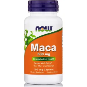 Now Foods Maca 500mg Συμπλήρωμα Διατροφής  για Ενέργεια και Αύξηση της Λίμπιντο 100 VegCaps