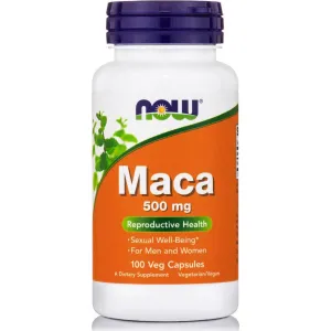 Now Foods Maca 500mg Συμπλήρωμα Διατροφής  για Ενέργεια και Αύξηση της Λίμπιντο 100 VegCaps