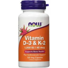 Now Foods Vitamin D-3 και K-2 Συμπλήρωμα Διατροφής Για Την Ενίσχυση Του Ανοσοποιητικού και Των Οστών 120 Κάψουλες
