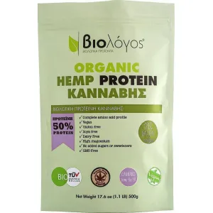 Βιολόγος Organic Hemp Protein 50% Χωρίς Γλουτένη και Λακτόζη 500gr
