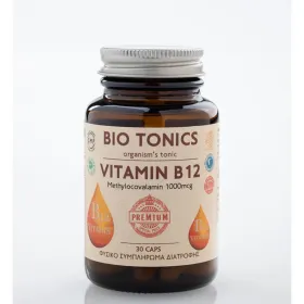 Vitamin B12 1000mcg για την Καλή Λειτουργία του Νευρικού  3Οcaps Bio Tonics