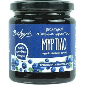 Βιολογικό Άλειμμα Φρούτου Μύρτιλο Χωρίς Ζάχαρη 320g Βιοαγρός