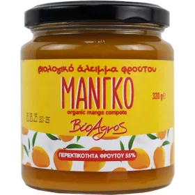 Βιολογικό Άλειμμα Φρούτου Μάνγκο Χωρίς Ζάχαρη 320gr Βιοαγρός