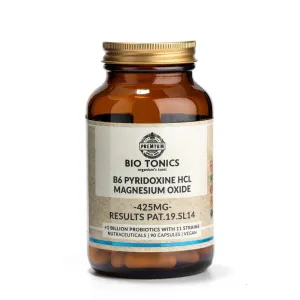 Bio Tonics Magnesium 400mg + B6 25 mg με Προβιοτικά 90 Κάψουλες 