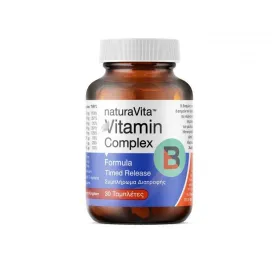 Συμπλήρωμα Διατροφής Vitamin B Complex  Natura Vita Βιταμίνη για Ενέργεια, Μαλλιά και Δέρμα 30 Ταμπλέτες