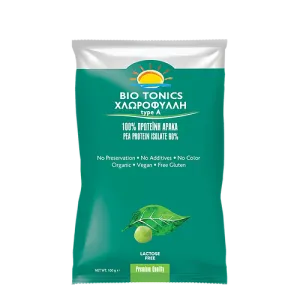 Χλωροφύλλη σε σκόνη με Πρωτεϊνη Αρακά 100gr BIOTONICS