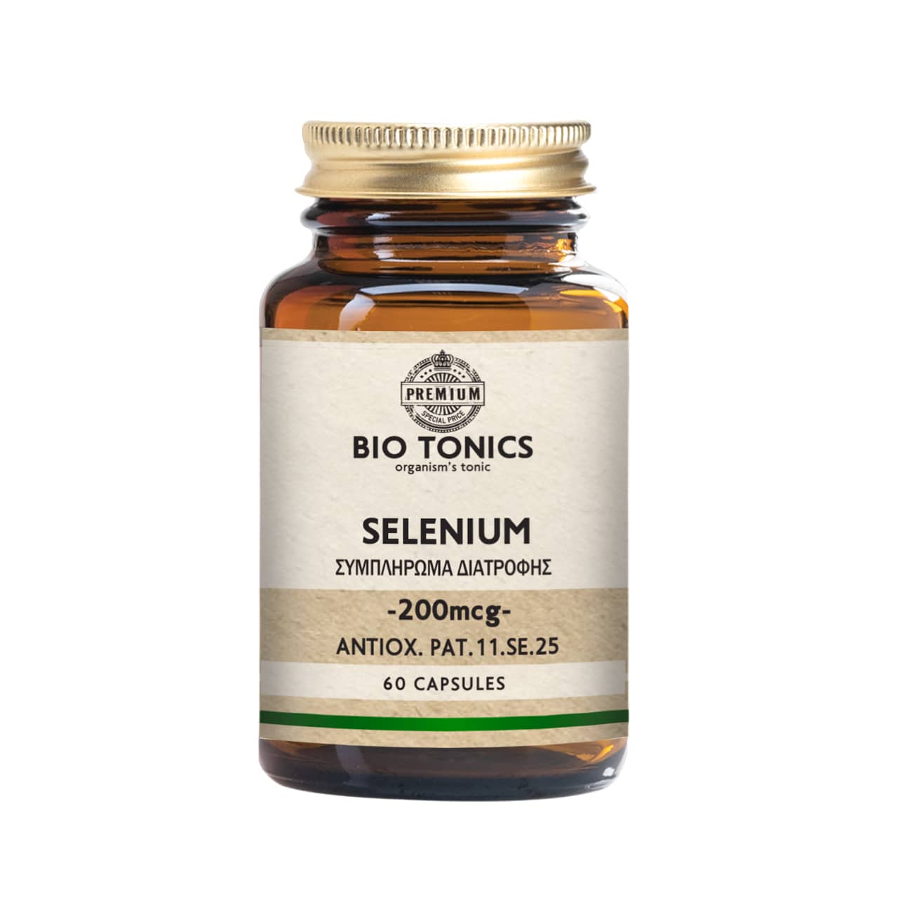 Bio Tonics Selenium 200mcg 60 Κάψουλες
