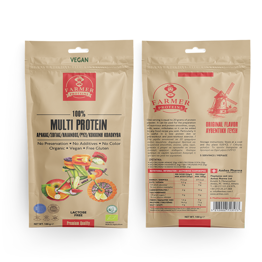Farmer Proteins Βιολογική Πολυπρωτεΐνη 100gr Multi Protein