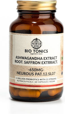 Bio Tonics Ashwagandha And Rhodiola Extract 650mg 60 Φυτικές Κάψουλες