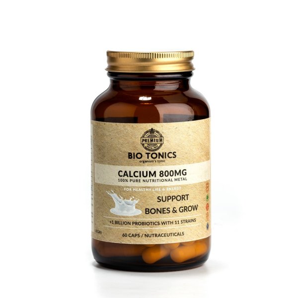 Bio Tonics Calcium Support Bones And Grow 800mg 60 Φυτικές Κάψουλες