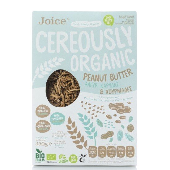 Joice Cereously Organic Δημητριακά Με Φυστικοβούτυρο,αλεύρι Καρύδας Και Χουρμάδες 350gr