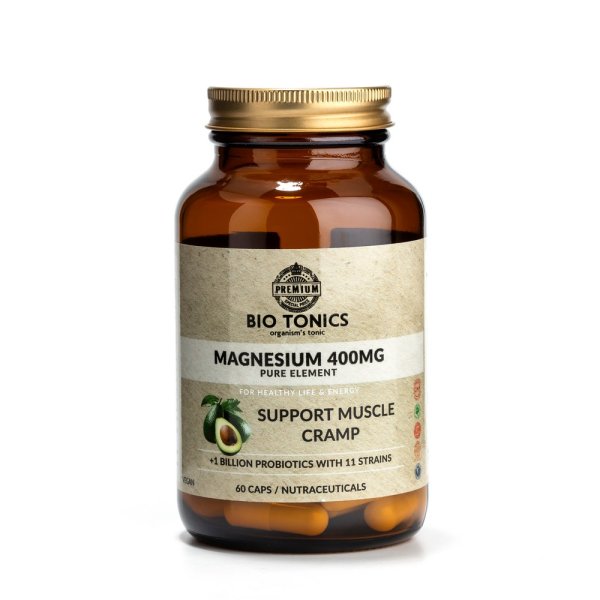 Bio Tonics Magnesium Muscle Cramb 400mg 60 Φυτικές Κάψουλες